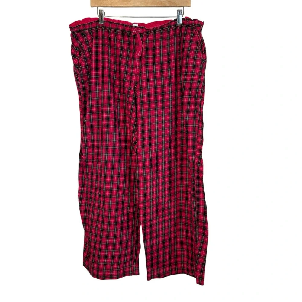 Victoria's Secret Red Plaid 2 Piece Pajama Set XL Holiday Christmas Heritage‎